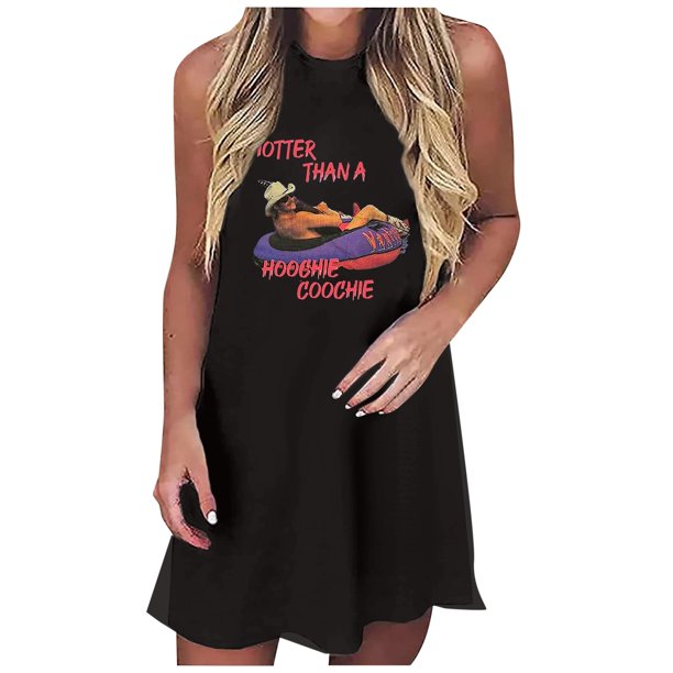 WILLBEST Vestidos de Algodon para Mujer, Moda Femenina, sin Mangas, Estampado Floral, Camiseta sin Mangas, Vestido Corto Cruzado para Playa, para Vacaciones de Verano, Informal Mediana