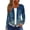 Dark Blue, variant on Retro Floral Print Open Front Cardigan for Women, Lightweight Long Sleeve Boho Knit Jacket with Ribbed Hem - Soft Casual Drapey Top Blue S