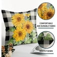 thumbnail image 5 of Sunflower Pillow Covers 18x18 Set of 2 Spring Summer Yellow Floral Butterfly Buffalo Plaid Decorative Throw Pillows Outdoor Farmhouse Pillowcases Linen Cushion Case Decor for Home Sofa Couch Bed, 5 of 6