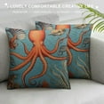thumbnail image 3 of RUIYC Decorative Pillow Case Seahorse Jellyfish Octopus Squid Shark Throw Pillow Cover Home Decor Square Cushion Cover for Couch Bed Sofa, 3 of 5