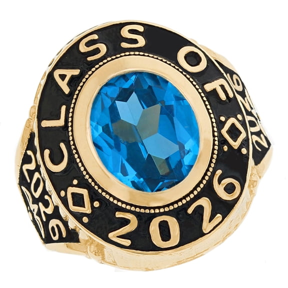 JackAni 10k Gold Simulated December Birthstone 2026 Graduation Mens Class Ring - Size 7.00