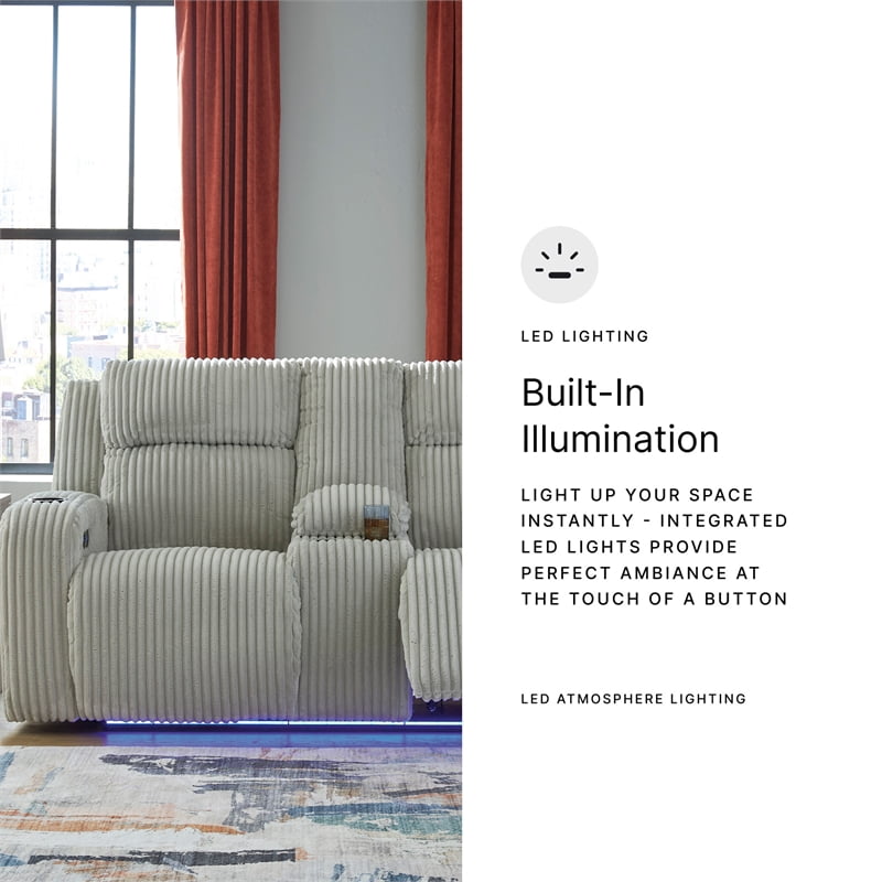 Signature Design by Ashley Broad Cove Light Gray Power Reclining Loveseat