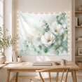 thumbnail image 5 of White Magnolia Watercolor Tapestry Wall Hanging, 5 of 7