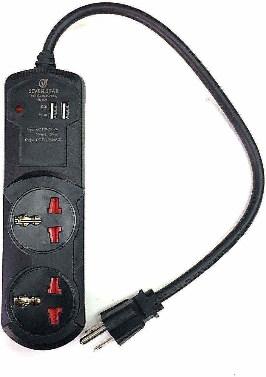 Apéndice tugurio caos Seven Star Universal Surge Protector USB Ports 2A Quick Charging Outlet  Travel - Walmart.com