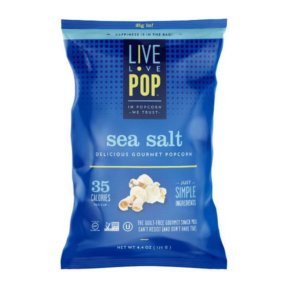 Live Pop Sea Salt Popcorn, 4.4 Oz (Pack of 12)