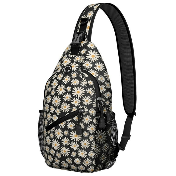 Sac à Dos Bandoulière Floral à Fleurs Sauvages et Papillons de Style Campagnard, Sac de Voyage Léger à Bandoulière pour Femmes, Design Artistique de Fleurs de Jardin