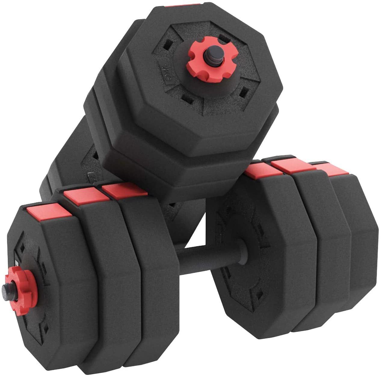 SogesPower 66lbs Adjustable Dumbbells for Home Gym Strength Training Dumbbells Octagon Shape SPYZWD-002-30-CA