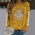 thumbnail image 5 of Womens Sequin Football Sweatshirts 2025 Game Day Long Sleeve Baseball Graphic Tops Fall Winter Casual Crew Neck Pullover Blouses, 5 of 5