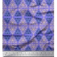 thumbnail image 1 of Soimoi Purple polyester Crepe Fabric Triangle Art Geometric Print Fabric by the Yard 42 Inch Wide, 1 of 3