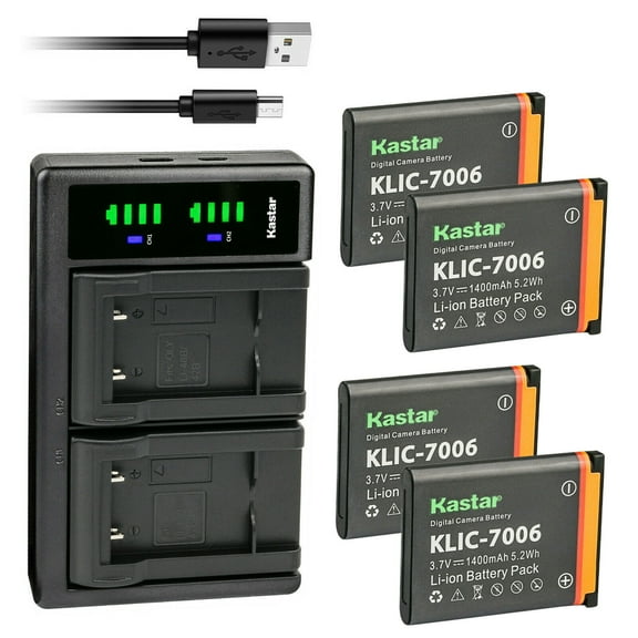 Kastar 4-Pack LB-012 Battery and LTD2 USB Charger Compatible with Kodak PixPro FZ51 (KDK-FZ-51BL), PixPro FZ52, PixPro FZ53, PixPro SL5 Smart Lens Camera