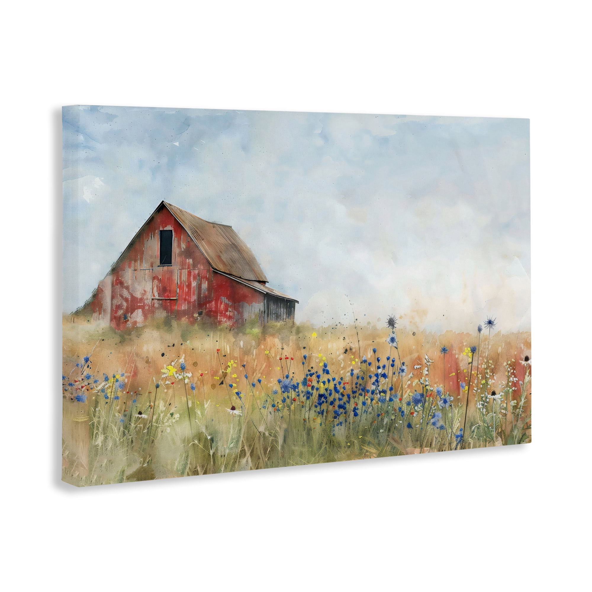 Stupell Industries Rustic Barn in Colorful Meadow Canvas Wall Art, design by Creative Studio