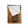thumbnail image 2 of America Soft Flannel Fleece Blanket, Cartagena Streets with Vibrant Color Building Facade Caribbean Landscape Columbia, Cozy Plush for Indoor and Outdoor Use, 50" x 70", Orange Brown, by Ambesonne, 2 of 6