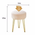 thumbnail image 4 of Vanity Stool with Metal Legs – Round Velvet Ottoman Bench, Modern Dressing Stool & Footstool for Bathroom, Bedroom, or Living Room – Champagne, 4 of 6