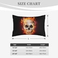 thumbnail image 3 of Plush Throw Pillow Covers, Satanic Skull Flames Darkness Pillow Cases with Invisible Zipper, Breathable Microfiber Pillow Cases Standard Size for Sleeping Bedroom Sofa Living Room 20x30, 3 of 5