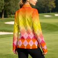 thumbnail image 5 of SONXAHE Argyle Quarter-Zip Long-Sleeve Polo Shirt for Women Athletic Golf Everyday Blouse, 5 of 7