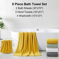 thumbnail image 7 of Beartech 8 Piece Microfiber Bath Towels Set - 2 Bath sheet, 2 Hand Towel, 4 Washcloths, Soft, Highly Absorbent, Quick Dry & Less Lint Shower towel for Bathroom, Hotel-Ginger, 7 of 7