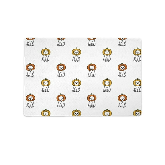 Sitting Pumpkin Cats Mat Rectangle  -Image by Shutterstock,