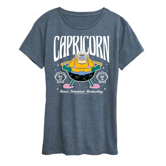 Spongebob Squarepants - Capricorn Mermaid Man Astrology - Women's Short Sleeve Graphic T-Shirt