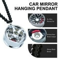 thumbnail image 4 of Alloy Racing Wheel Car Pendant Rearview Mirror Hanging Accessory Glossy Black Beads Silver Tag Auto Decoration Unique Design, 4 of 10