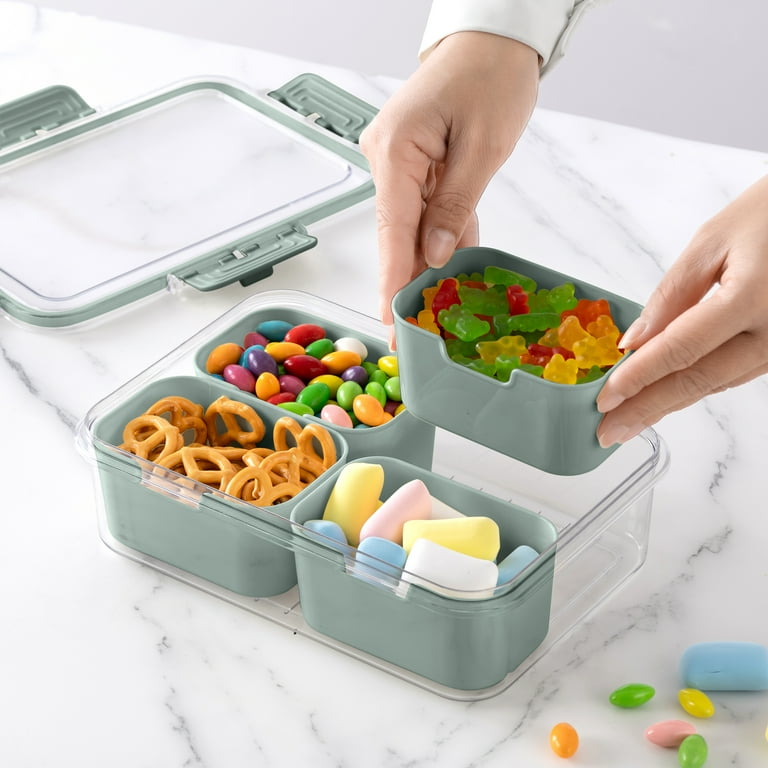 Cook with Color 4-Compartment Mini Snack Box Food Storage Carrier