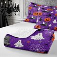 thumbnail image 4 of Erosebridal Halloween Witch Quilt Full 3-Piece,Cartoon Pumpkin Ghost Full Bedspread Sets,Purple,1 Coverlet and 2 Pillowcases, 4 of 7