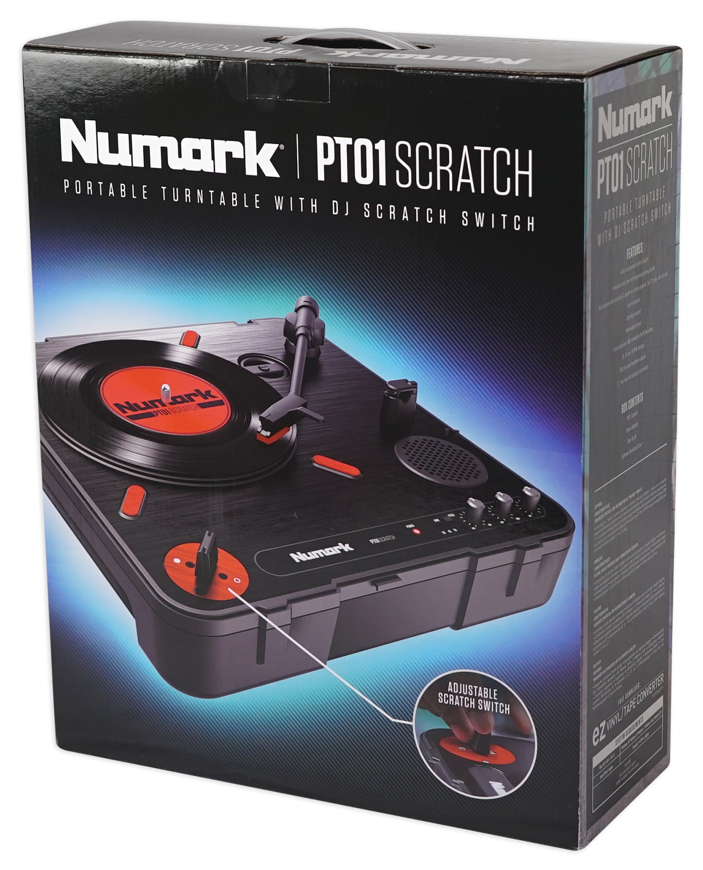 Numark PT01 Scratch DJ Turntable w/ USB/AUX/RCA+Speaker+Samson Headphones