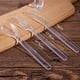 thumbnail image 5 of Utensilios para servir de plástico transparente desechables 100x Durables lavables reutilizables Cuchillos Sunnimix Cubiertos Cucharas Tenedores Transparentes, 5 of 5