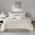 thumbnail image 1 of Intelligent Design Raina Duvet Cover Set, Full/Queen, Ivory/Gold, 1 of 4