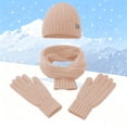 thumbnail image 2 of Bmisegm Winter Scarf Hat and Gloves Set for Cozy Everyday Wear with Soft Thermal Knit Comfort Pink_04 One Size, 2 of 4