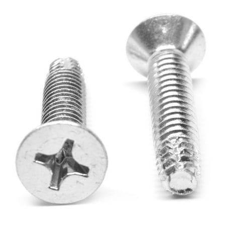 

#8-32 x 5/8 (FT) Coarse Thread Thread Cutting Screw Phillips Flat Head Type F Low Carbon Steel Zinc Plated Pk 5000