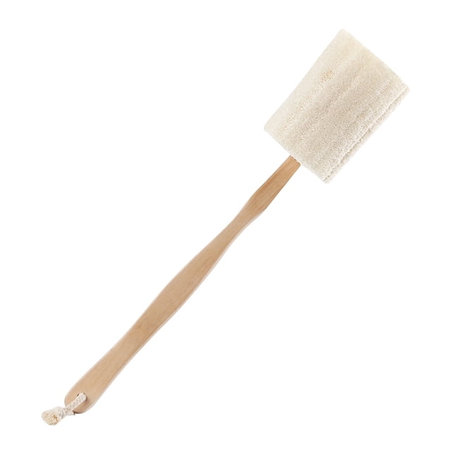Loofah con Manija Loofah Cepillo Largo de Mango de Madera Espalda Desmontable Limpiar Cepillo de Baño Loofah de Doble Cara Cepillo de Baño con Manija Larga Cepillo de Baño con Manija Larga
