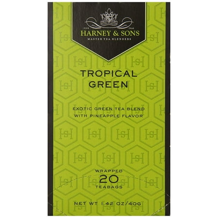 Harney & Sons Tropical Green Tea, 20 Tea Bags, Fresh, invigorating peppermint flavor By Harney