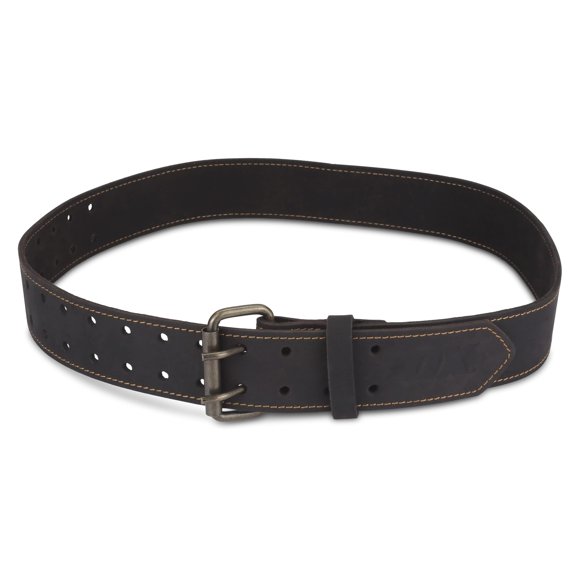 OX Tools OX-P263313 2 Inch Oil Tanned Leather Tool Belt, Heavy Duty Adjustable Buckle Full Grain Leather Belt for Construction, Ad