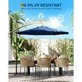 thumbnail image 2 of YUSAZENS 10FT Offset Patio Umbrella with Cross Base, Fade Resistant Canopy, 360° Rotation & Infinite Tilt for Deck Pool Garden, Navy Blue, 2 of 7