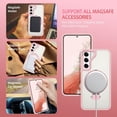 thumbnail image 2 of for Samsung Galaxy S22 Case Magnetic with Ring Stand [Compatible with Magsafe],Translucent Matte Back Full Body Protective Cover Slim Shockproof Kickstand Phone Case for Galaxy S22 6.1", Pink, 2 of 18