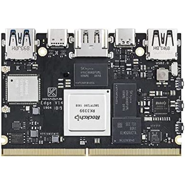 Khadas Edge Pro, Double Cœur, Quad-core, Décodeurs Noirs, Double Ports USB-C, Ventilateur de Refroidissement, HDMI, Android