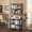 Black & Brown, variant on Writing Desk with Bookshelf 2 in 1 Folding Desk Bookcase Combo Space Saving Writing Desk with Storage Cabinet Shelves for Home Office Small Space, White