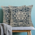thumbnail image 4 of Boho Pillow Covers 16x16 Inch Set of 2,Carpet Pattern Throw Pillows Case,Navy Blue Beige Ethnic Outdoor Decorative Square Farmhouse Decor Cushion Covers for Home Sofa Bed Couch, 4 of 6