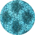 thumbnail image 1 of Ahgly Company Indoor Round Abstract Light Blue Contemporary Area Rugs, 4' Round, 1 of 4
