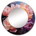thumbnail image 2 of Designart "Dreaming of Peach Peonies" Floral Round Mirror Wall Decor Traditional - Large Peach Round Bathroom Mirror - Round Mirror - 23" x 23", 2 of 6