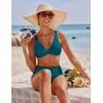 thumbnail image 2 of Conjunto de bikini AI'MAGE, traje de baño con cintura alta y control de barriga, azul, 2 of 6