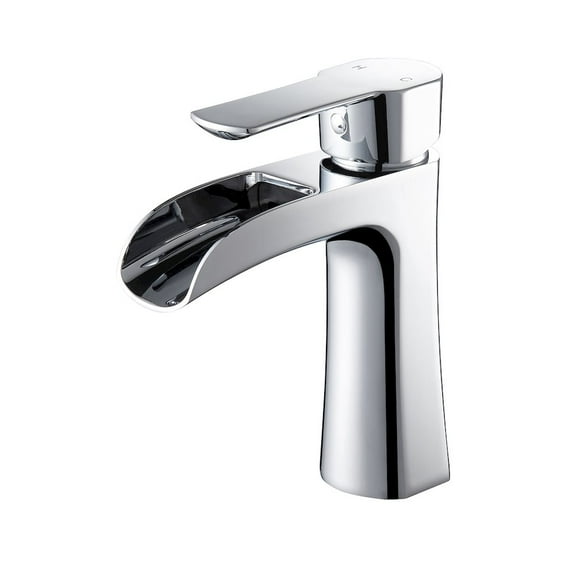Altair-3 Single Hole Single-Handle Waterfall Bathroom Faucet in Polished Chrome