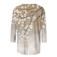 thumbnail image 5 of Wanfds Hauts Décontractés Multicolores pour Femmes Col Rond Tendance Manches Trois-Quarts S, 5 of 5