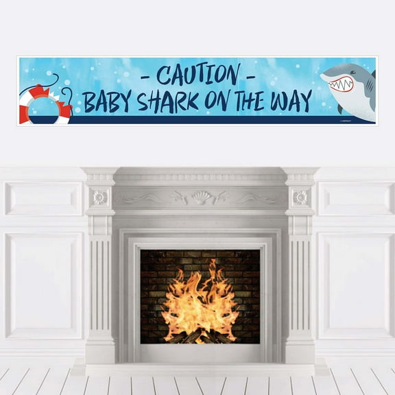 Big Dot of Happiness Shark Zone - Jawsome Shark Baby Shower Decorations Party Banner