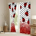 thumbnail image 3 of Manfei Kawaii Ladybug Curtains and Drapes,Polka Dots Black Out Curtains,Bling Glitter Curtains Pack of 2 (52x63 Each),Super Cozy Animal Room Decor, 3 of 6