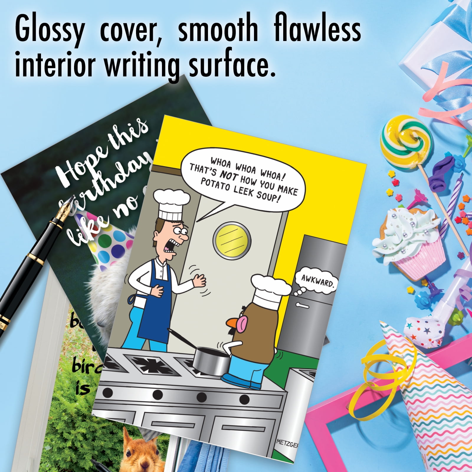 NobleWorks 20 Assorted Box Set Funny Birthday Greeting Cards w/5 x 7 Inch Envelopes (10 Designs, 2 Each) Bday Another Year Older AC8839BDG-B2x10