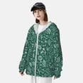 thumbnail image 3 of Yiaed Green Christmas Print Sun Shirts UPF 50+ Protection Hoodie Rash Guard Shirt UV Shirt Long Sleeve Fishing Outdoor Lightweightase-3X-Large, 3 of 5