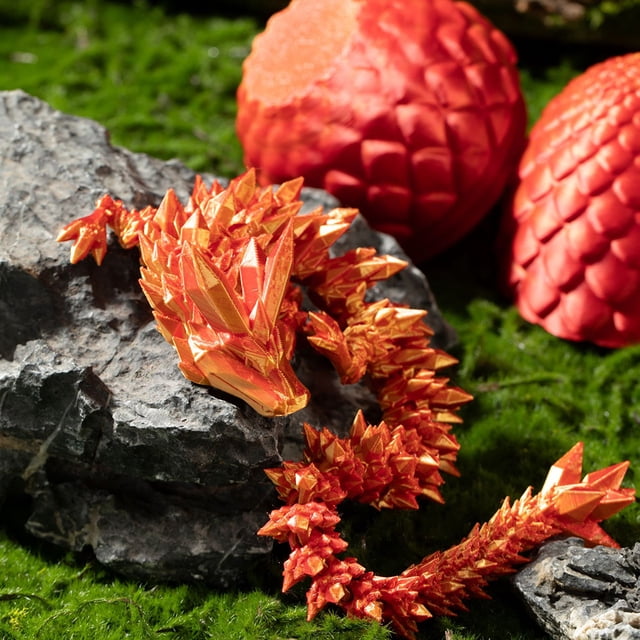 Figura de dragón chino de 30 cm Dragón impreso en 3D en huevo de 13 cm para autismo/TDAH