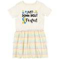 thumbnail image 3 of Inktastic Just Down Right Perfect Down Syndrome Awareness Ribbon Girls Toddler Dress, 3 of 5