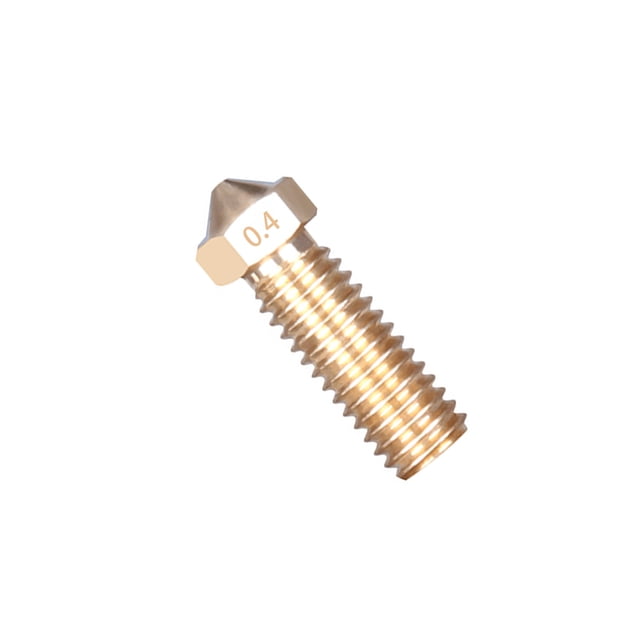 Injueey Boquilla de latón roscada M6 para impresora 3D, boquilla de rosca M6 de 0,4/0,6/0,8/1,0/1,2mm para extrusora de filamento de Kits de mantenimiento de impresoras oro, 1.75 mm 0.4 mm